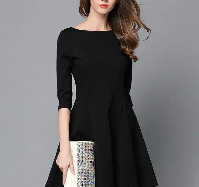 Embroidered Bow Tie Waist Dress with Ruffle Sleeves