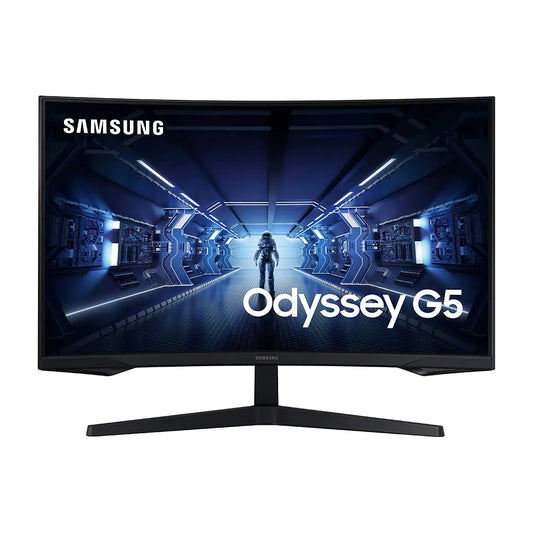 Samsung 32” Odyssey G5 Gaming Monitor WQHD (2560x1440) 144Hz Curved 1ms HDMI Display Port AMD FreeSync Premium HDR10 LC32G55TQWNXZA Black
