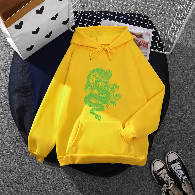 Green Dragon Loose Sweater for Men and Women