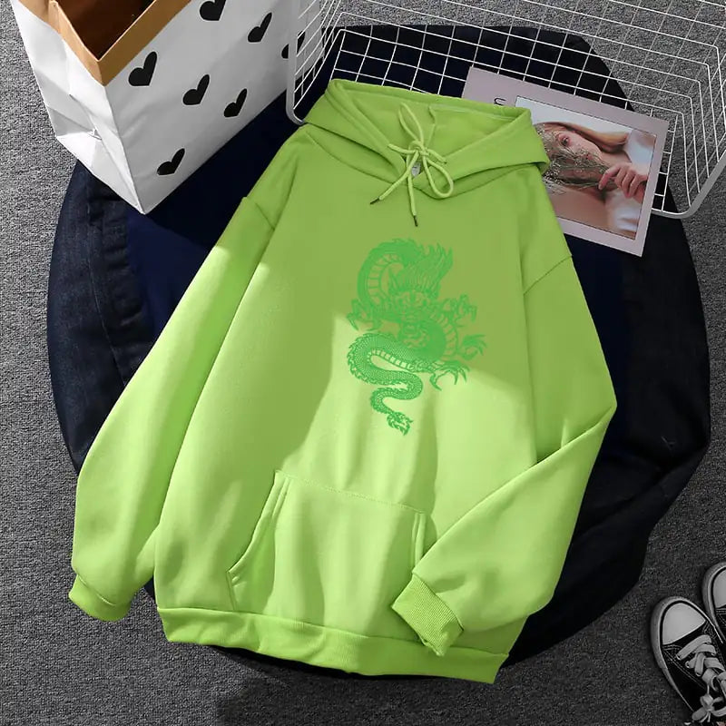 Green Dragon Loose Sweater for Men and Women