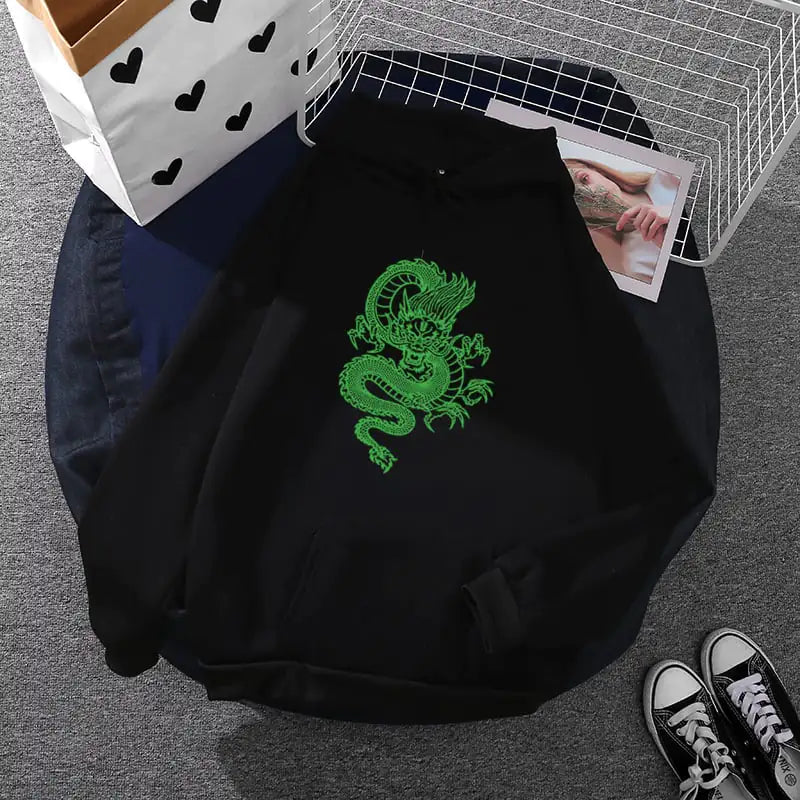 Green Dragon Loose Sweater for Men and Women