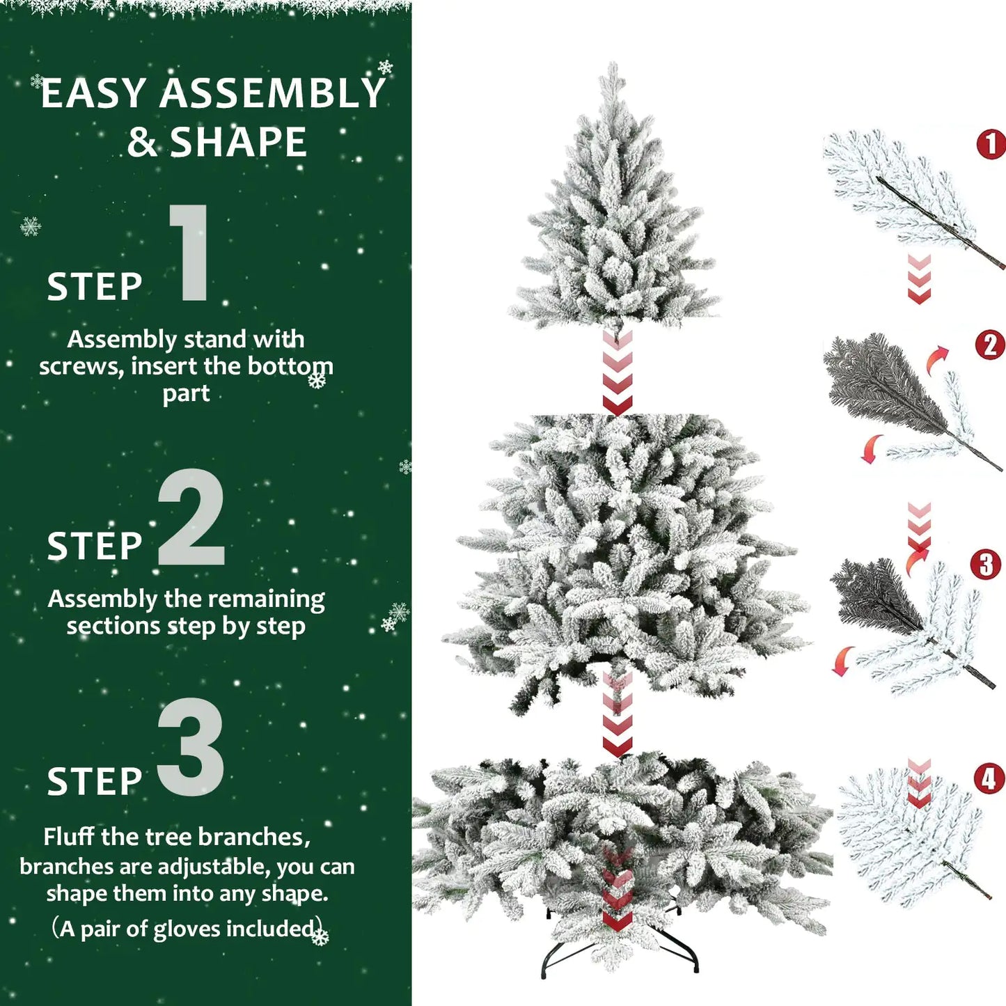 7 Feet Of Snow Man-made Christmas Tree