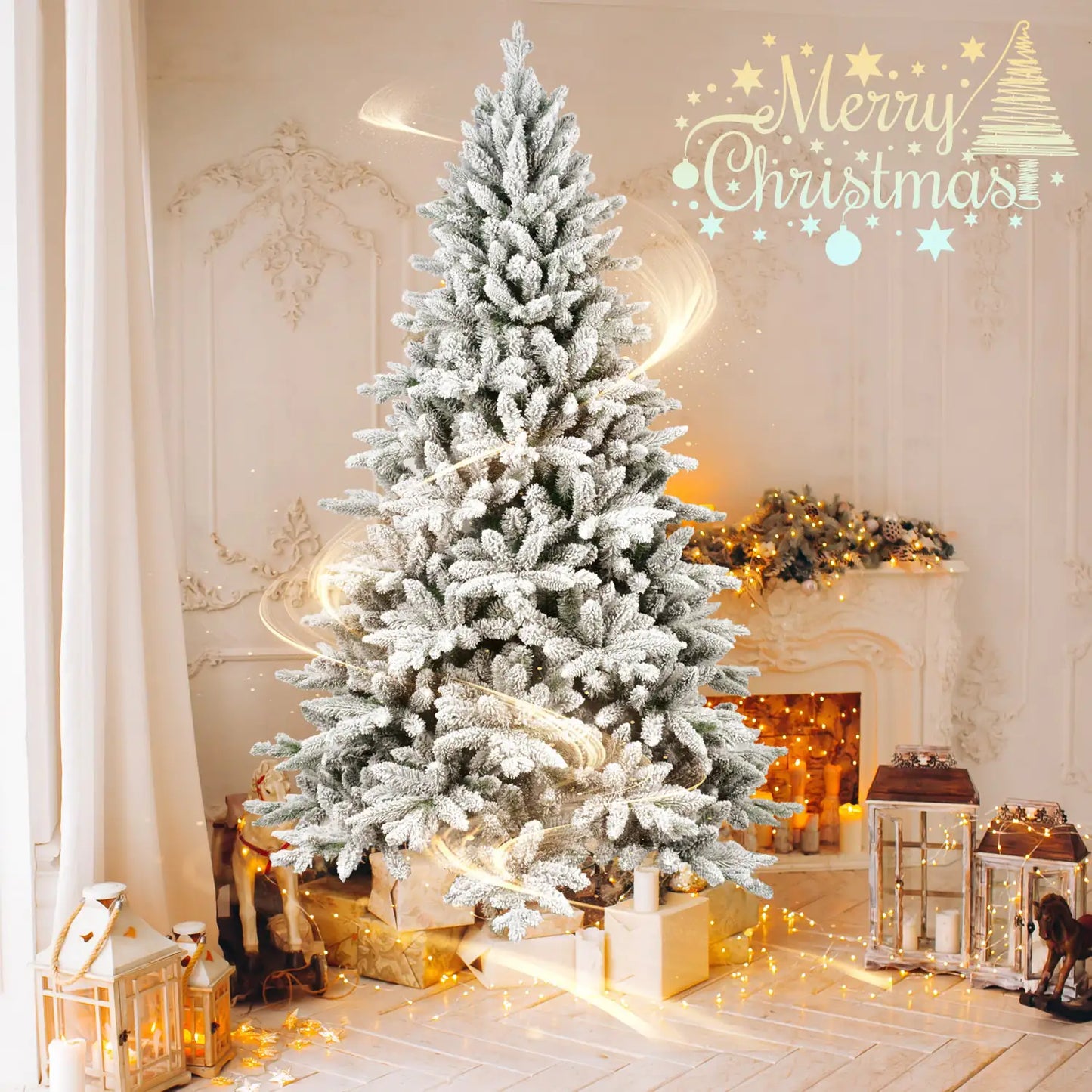 7 Feet Of Snow Man-made Christmas Tree