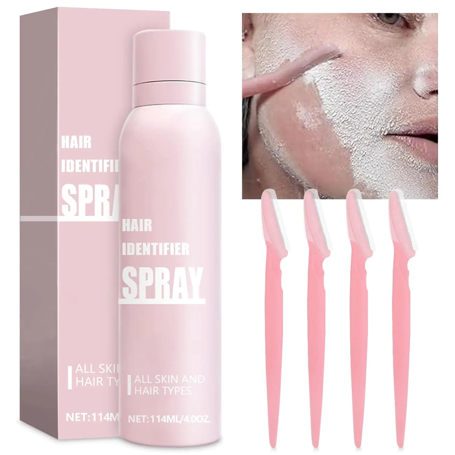 LemonSac Hair identifier Spray for Face Shaving Skin Body Hair Identifying Spray With Razors Moisturizing and Skin Care Dermaplaner Spray Women Dermaplaning Tool for Face