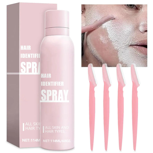 LemonSac Hair identifier Spray for Face Shaving Skin Body Hair Identifying Spray With Razors Moisturizing and Skin Care Dermaplaner Spray Women Dermaplaning Tool for Face
