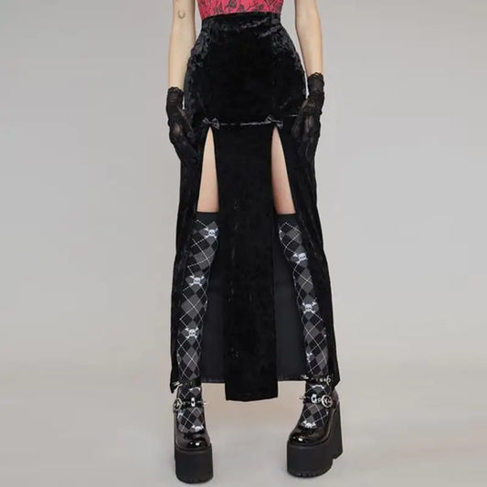 High Waist Slim Bow Slit Skirt for Women