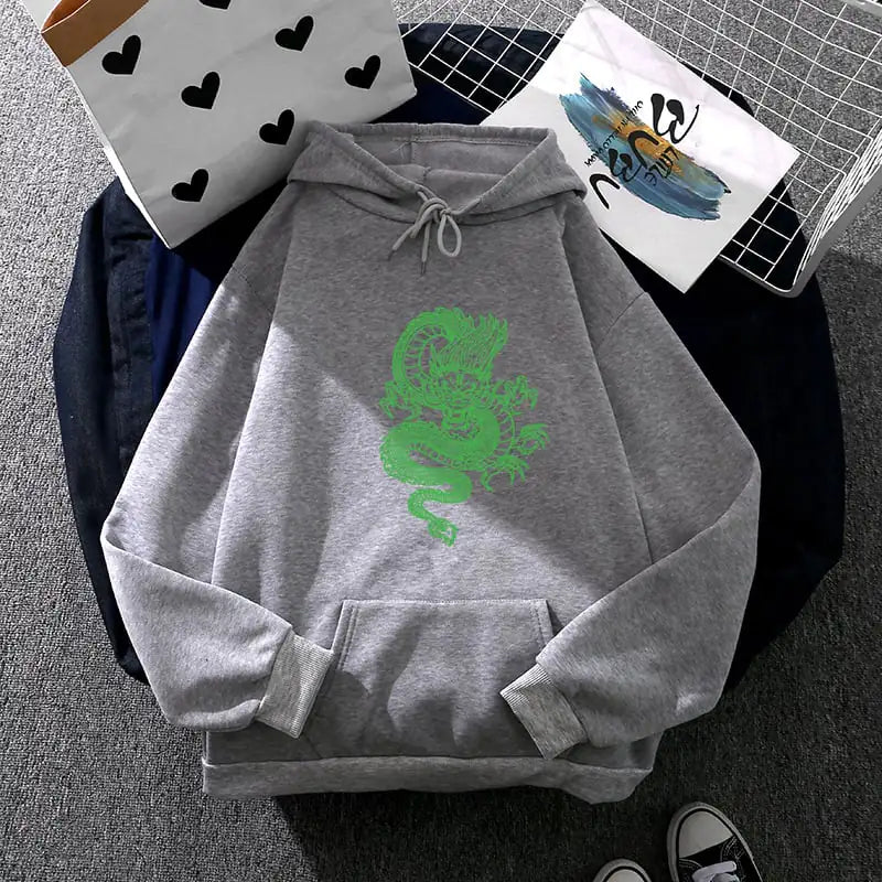 Green Dragon Loose Sweater for Men and Women