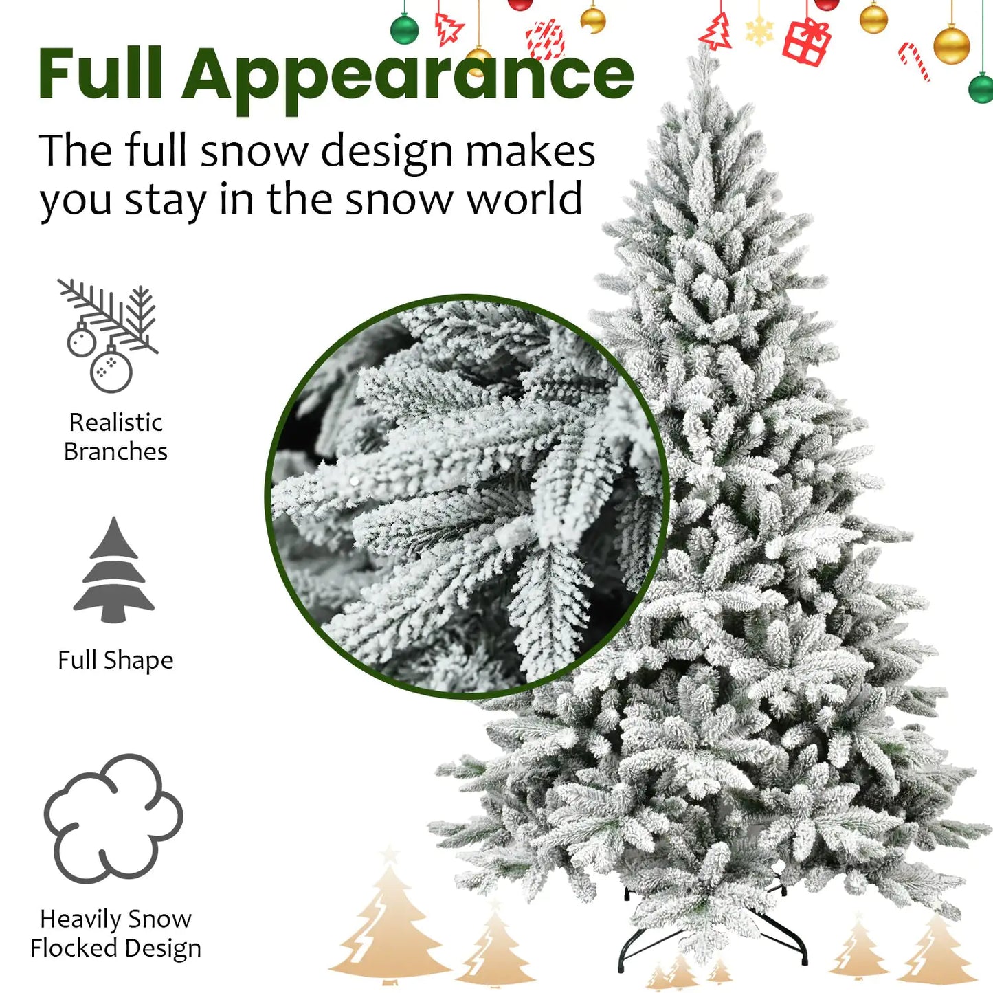7 Feet Of Snow Man-made Christmas Tree
